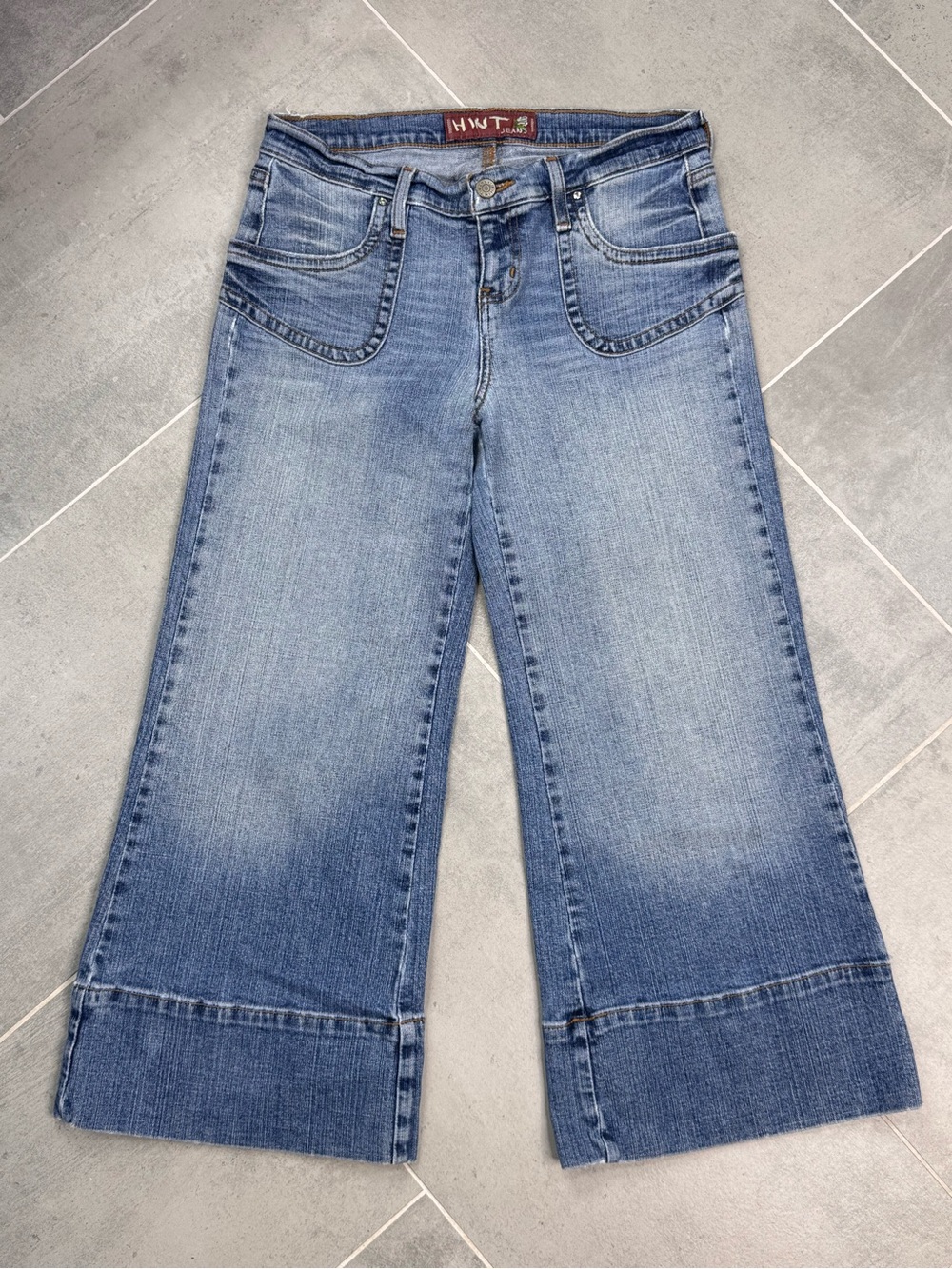 Hint Junior’s Wide-Leg Cropped Jeans - Light Blue size 9